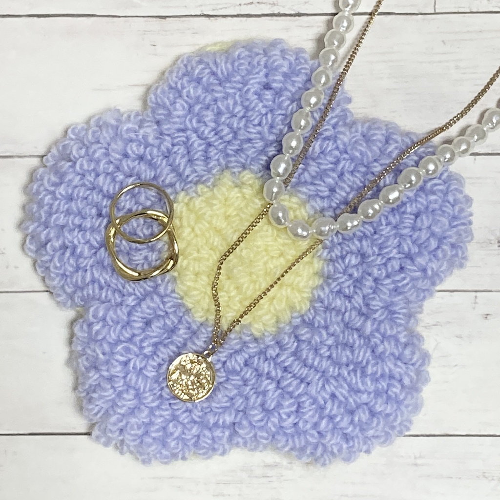 お花のラグ 【ぬいぐるみ、ドール、小物置き】