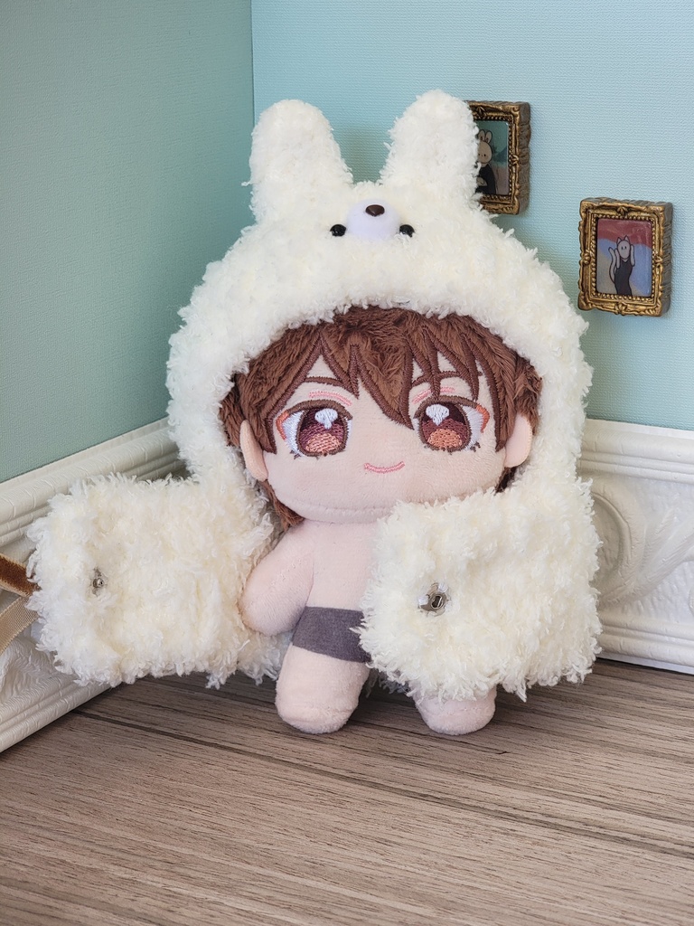 12cmぬい服 ポンチョ(うさぎ①)