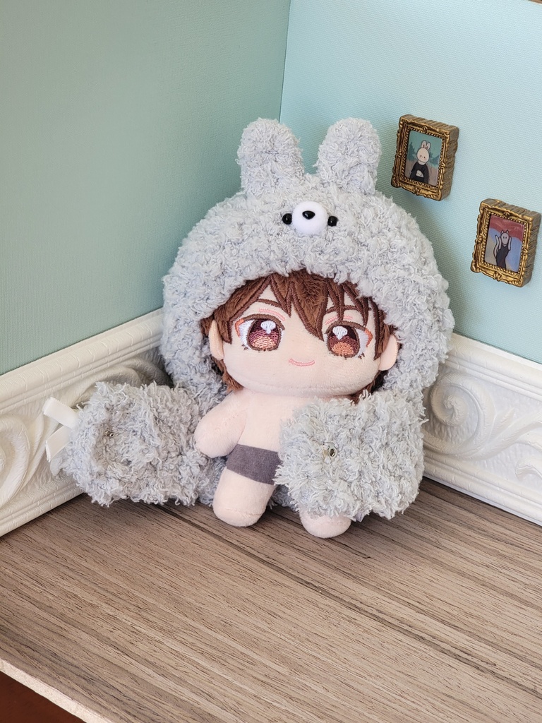 12cmぬい服 ポンチョ(うさぎ③)