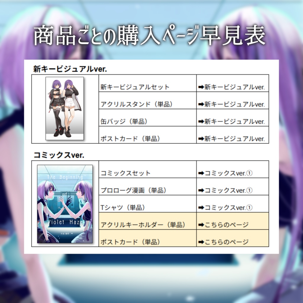 Violet Haze1周年記念グッズ~コミックスver.②~