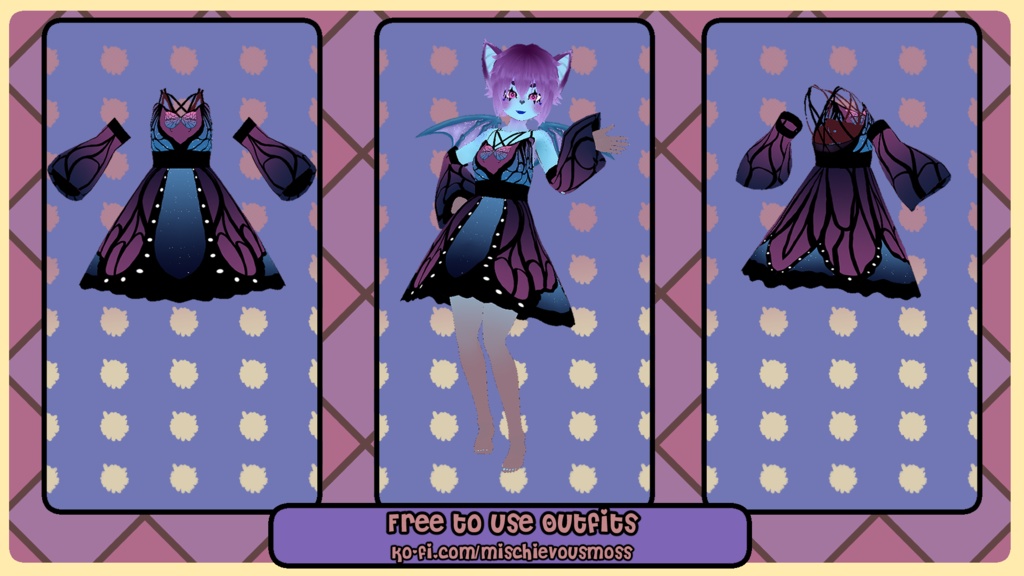 F2U Butterfly Dress - Vroid Studio Texture