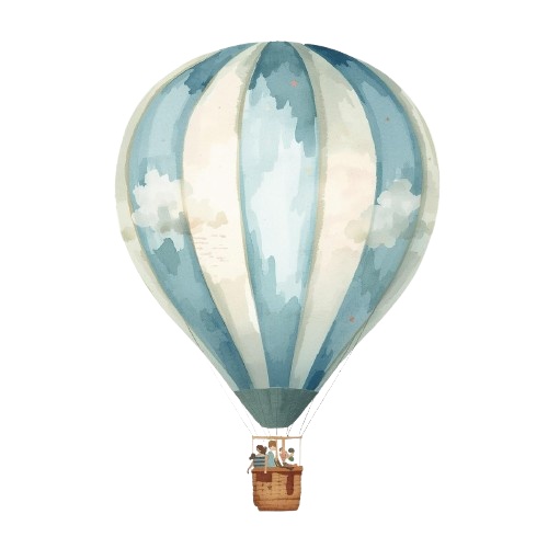 水彩×水色 アンティーク旅行クリップアート|やさしいパステル旅素材 PNG