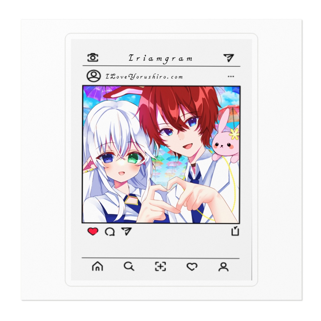 【定番】夜白インスタ風ステッカー