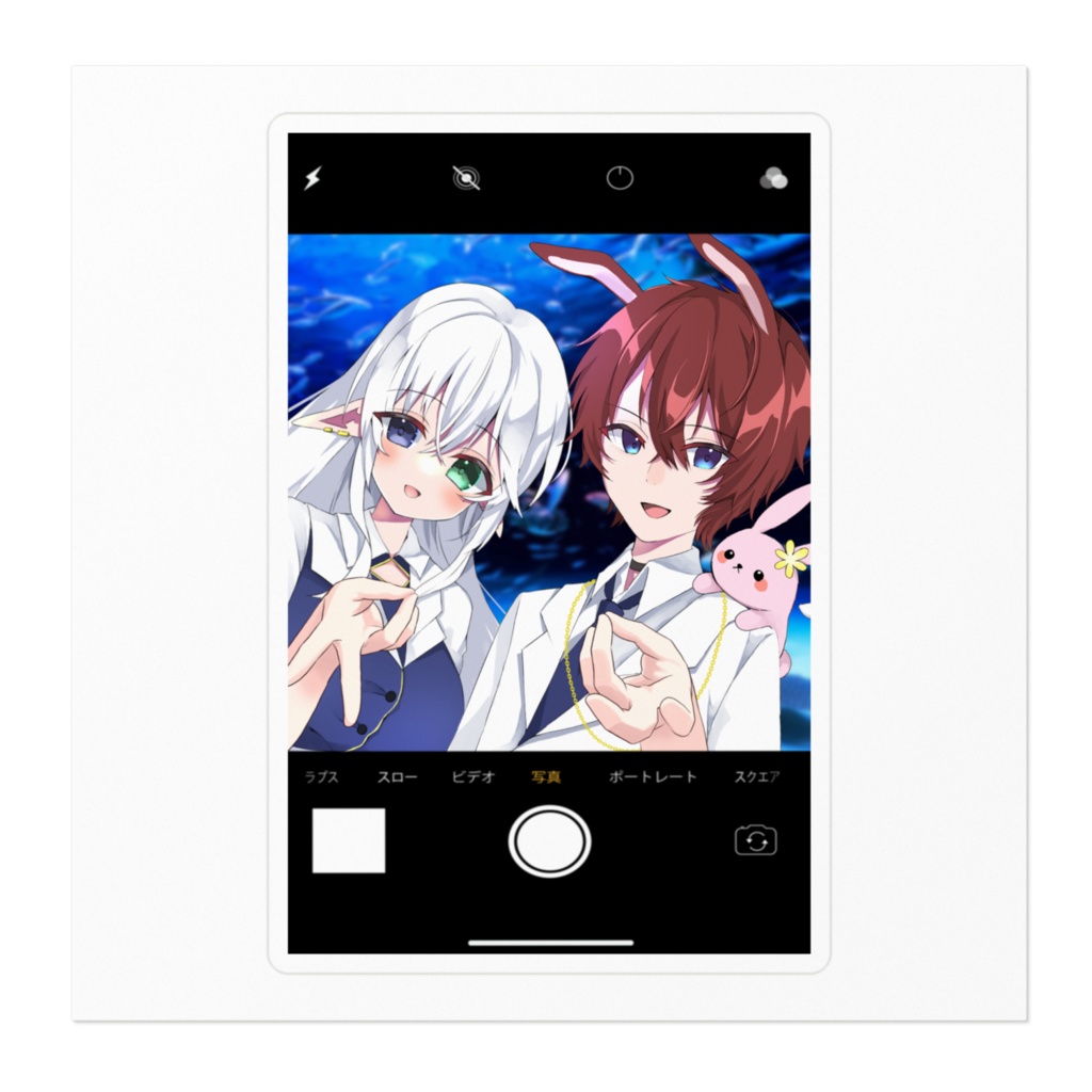 【定番】夜白ツーショットステッカー