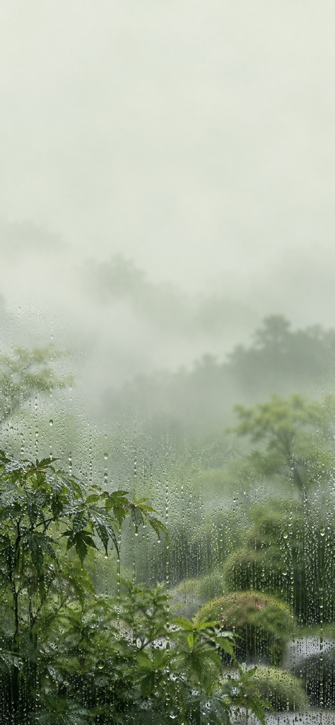 雨粒・窓辺の風景|スマホ壁紙6枚セット・雨と窓辺 Vol.05