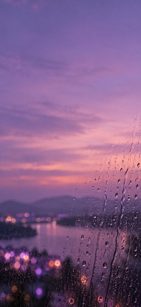 雨粒・窓辺の風景|スマホ壁紙6枚セット・雨と窓辺 Vol.05