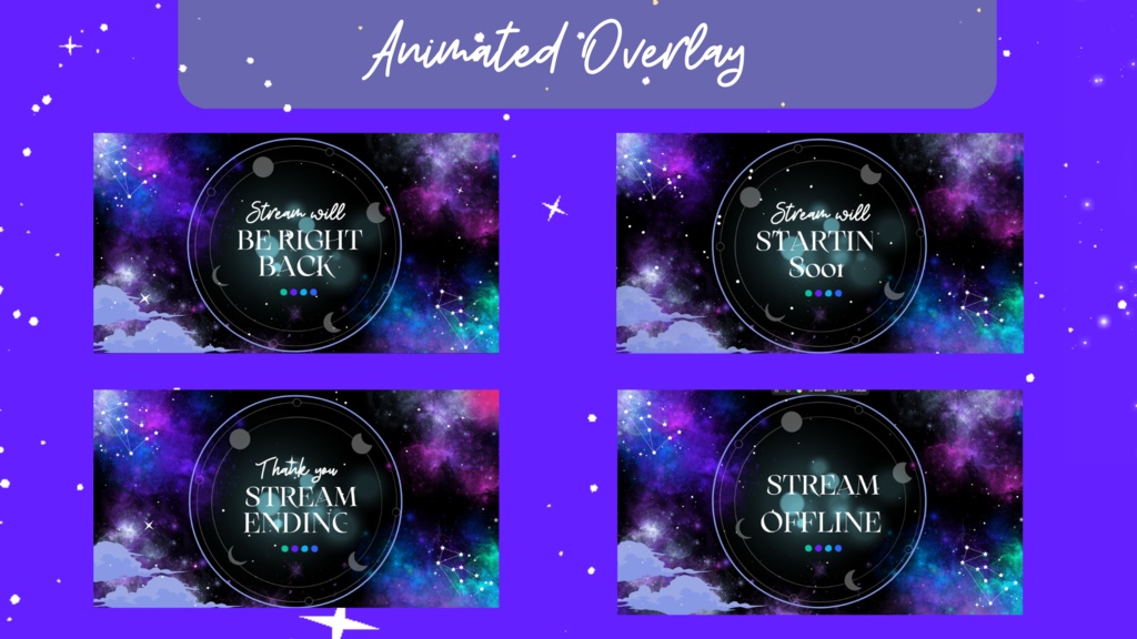 Dark Purple Space Twitch Pack 