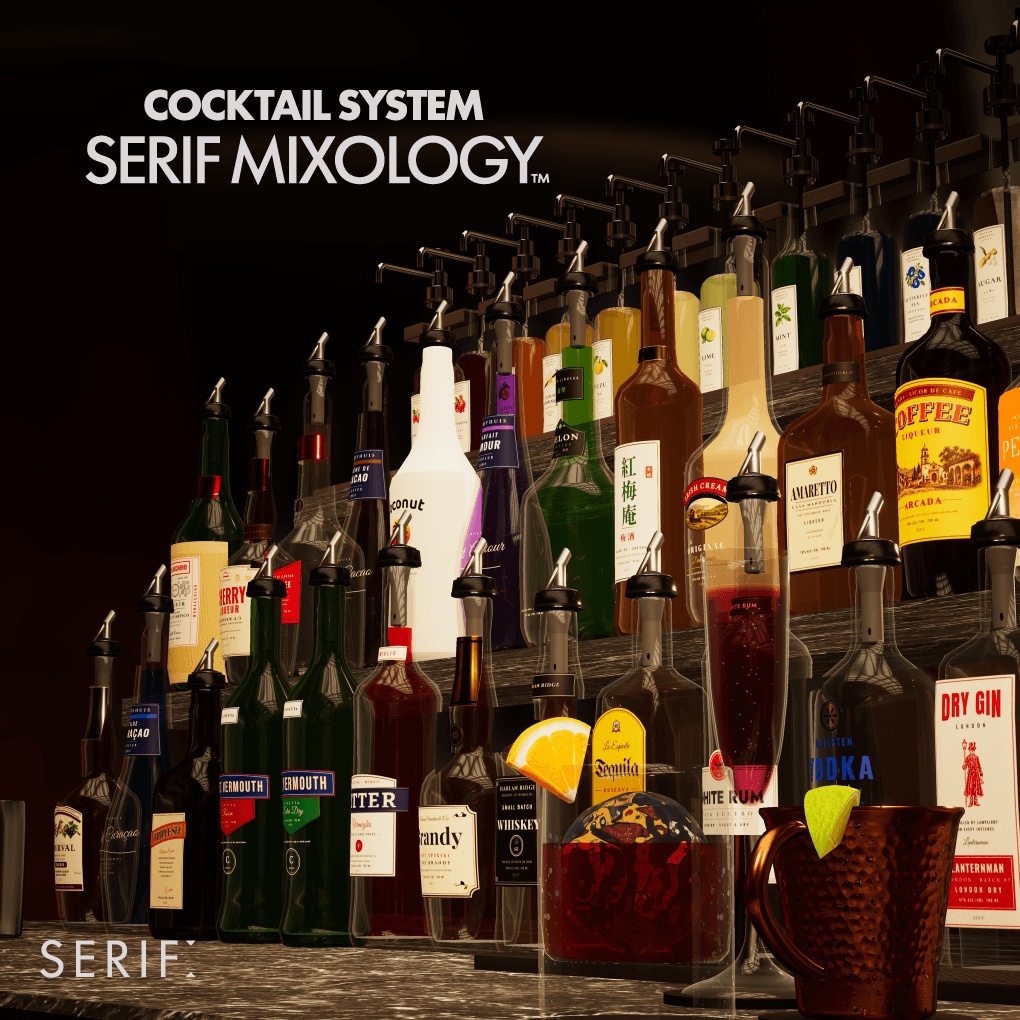 発売記念セール🎉簡単と本格を両立するカクテルギミック『Serif Mixology』VRChatワールド向けバーギミック