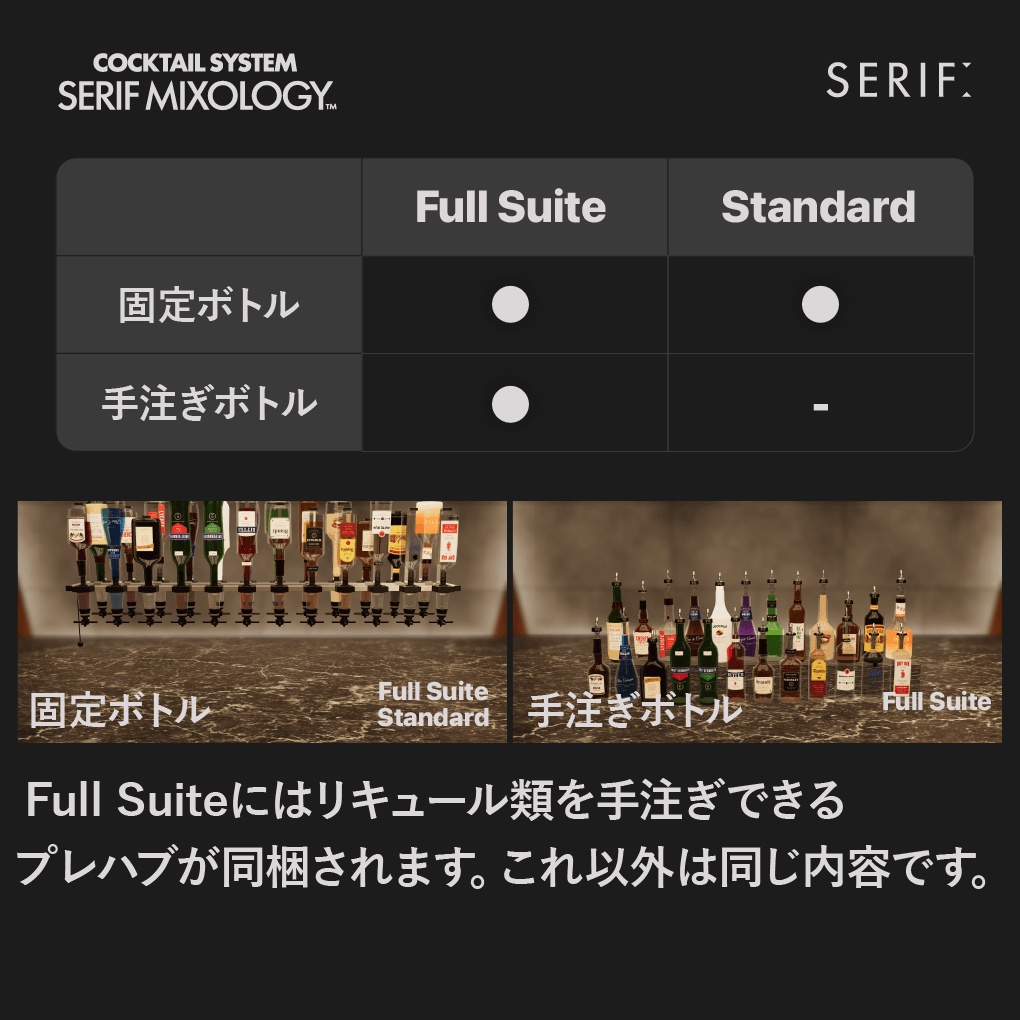 発売記念セール🎉簡単と本格を両立するカクテルギミック『Serif Mixology』VRChatワールド向けバーギミック
