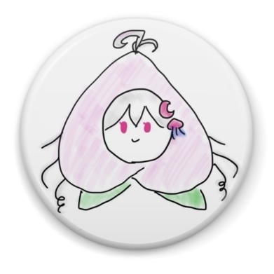 【再販】花傘ゆらり一周年記念！「ゆらりのたからもも」56mm缶バッジ