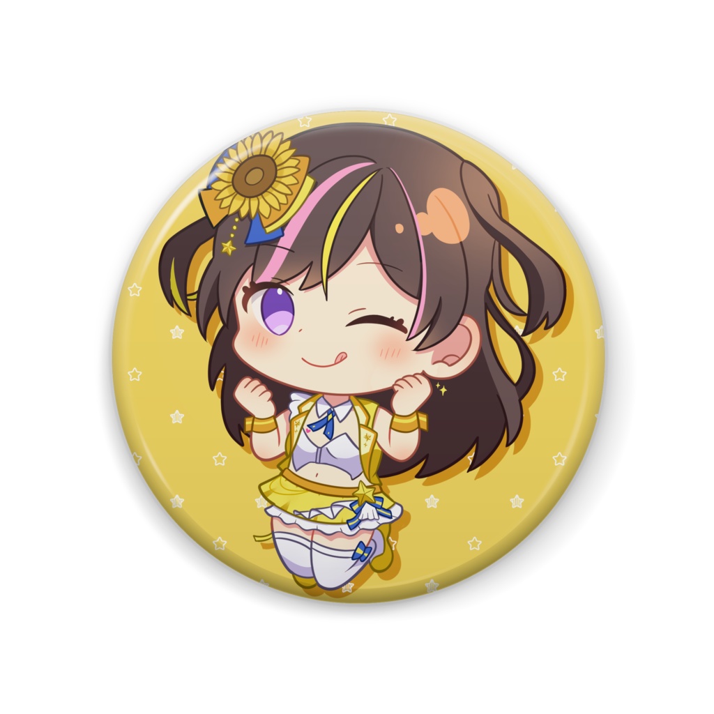 【中原めい様描き下ろし】まるたにあやの VTuberお披露目初配信記念 缶バッジ ウインクver.