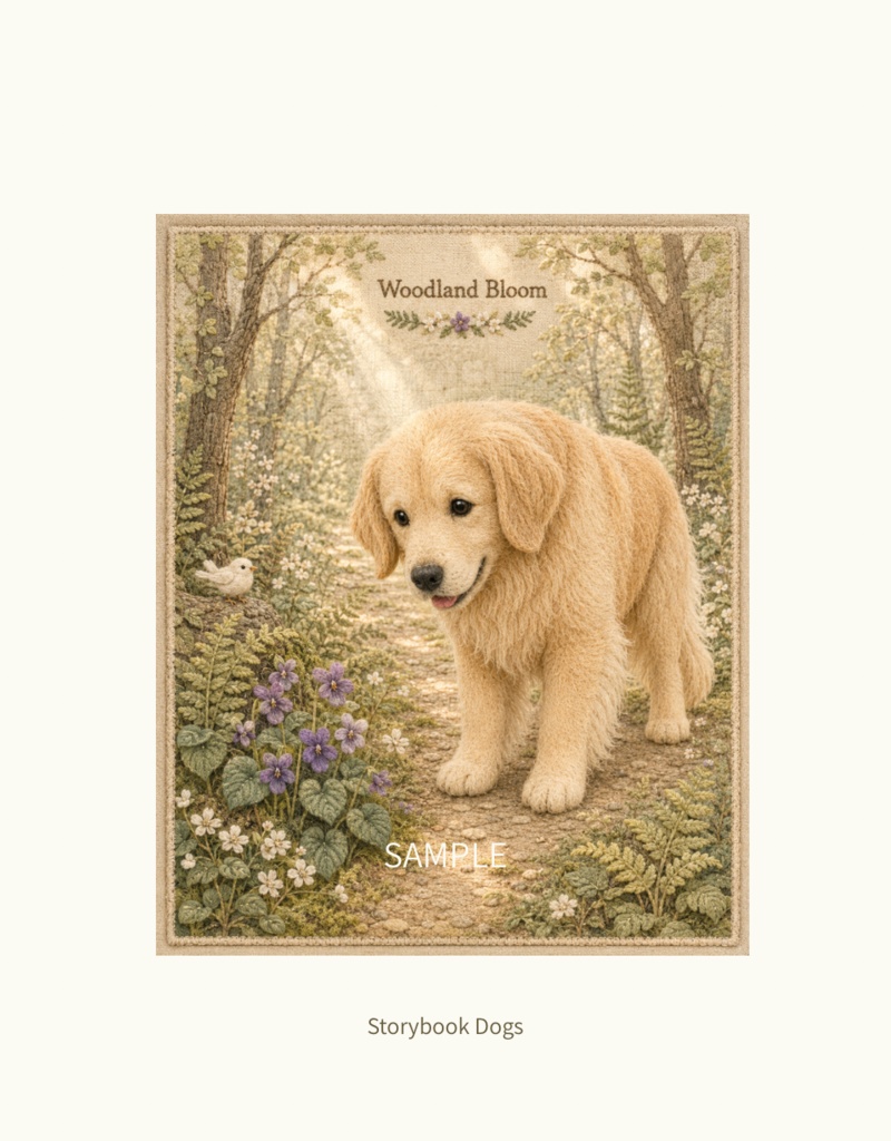 Storybook Dogs|Woodland Bloom ― ゴールデンレトリバーと森の花道