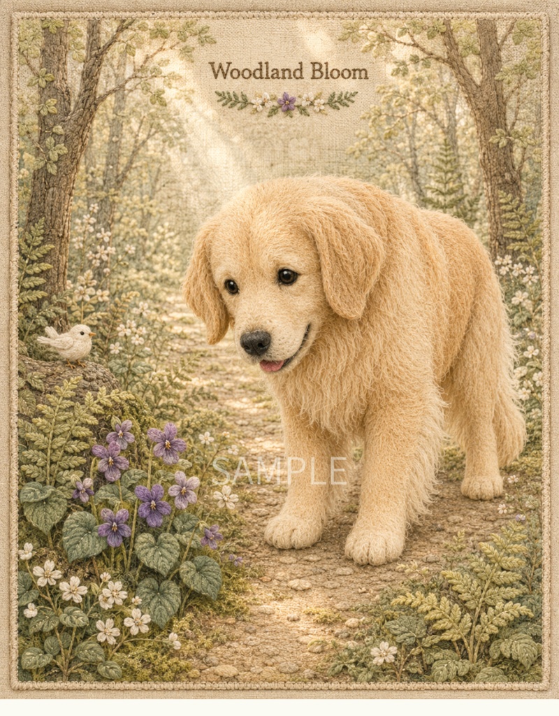 Storybook Dogs|Woodland Bloom ― ゴールデンレトリバーと森の花道