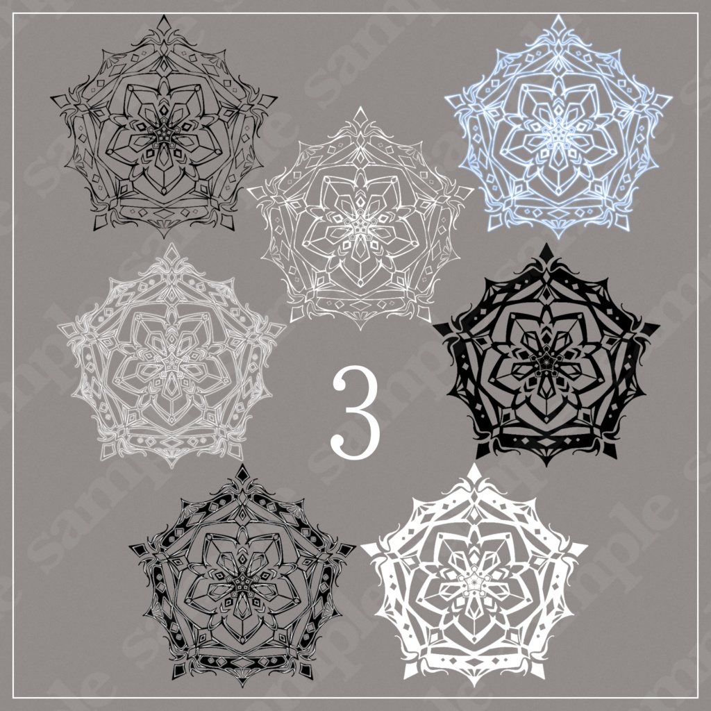 【イラスト素材/全35種】幾何学模様【手描き】