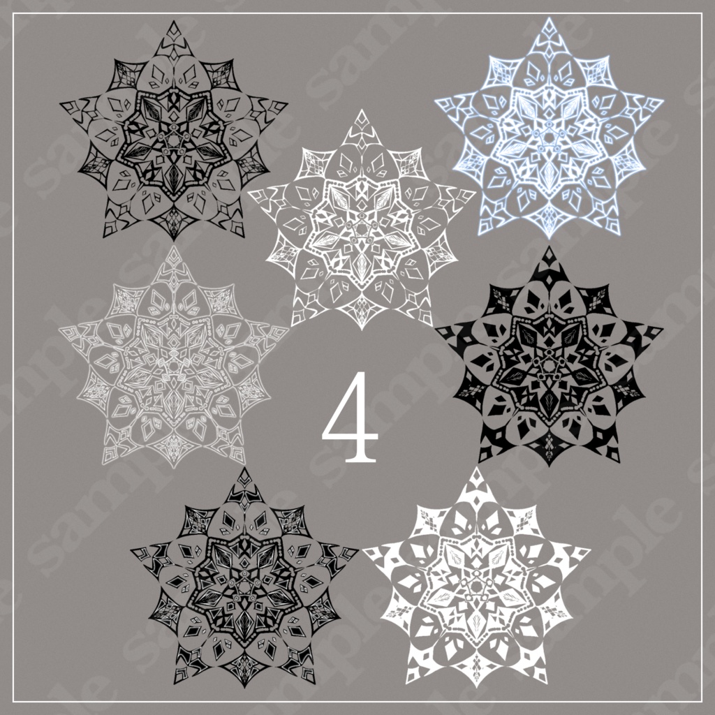 【イラスト素材/全35種】幾何学模様【手描き】