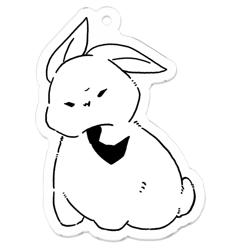 【アクキー(コーティング)】強風に立ち向かうウサギ【手描き】