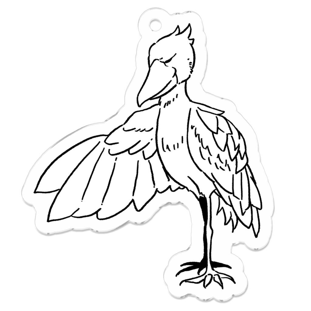 【アクキー(コーティング)】引率の先生っぽいハシビロコウ【手描き】