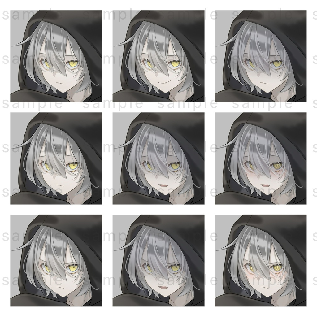 【立ち絵】表情9種/カラバリ3種【手描き】