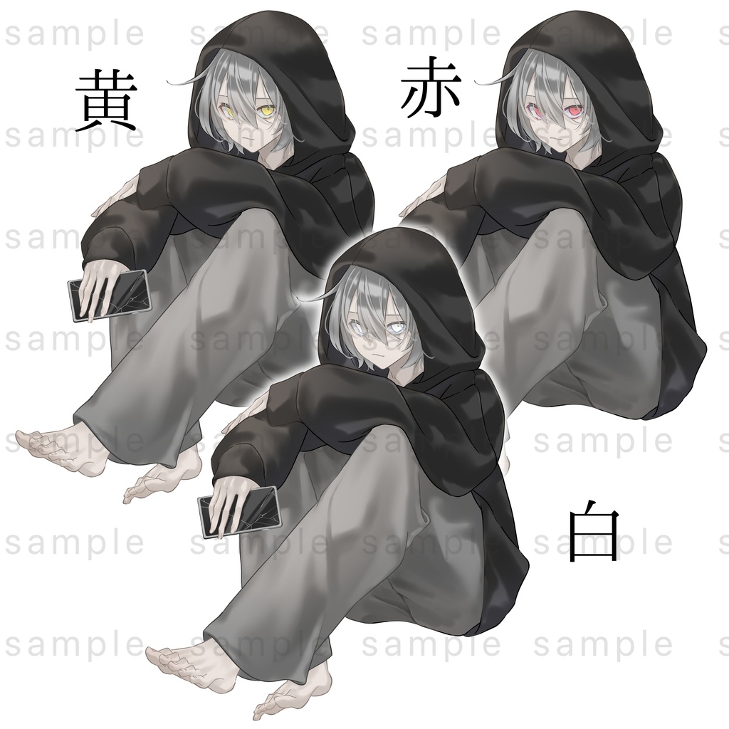 【立ち絵】表情9種/カラバリ3種【手描き】