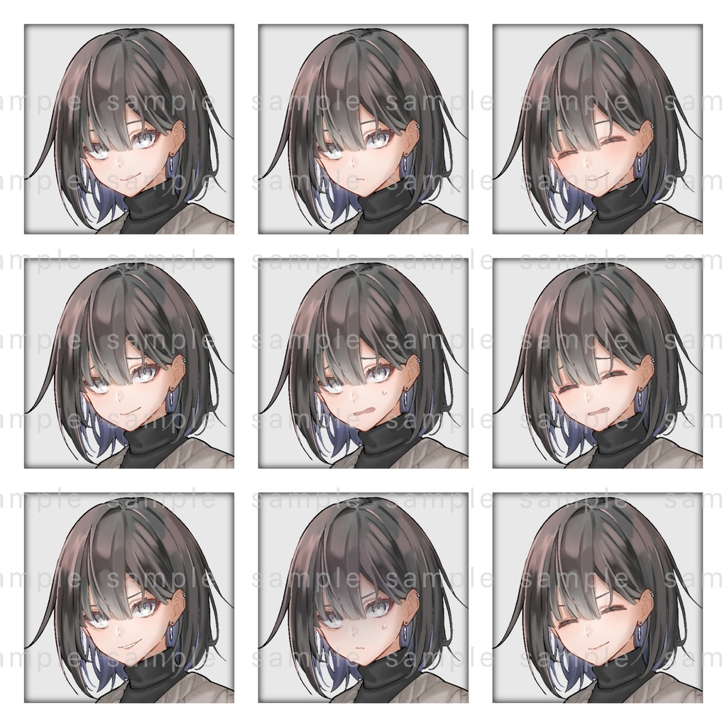 【立ち絵】表情9種【手描き】