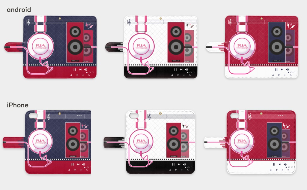 手帳型iPhoneケース(紺)