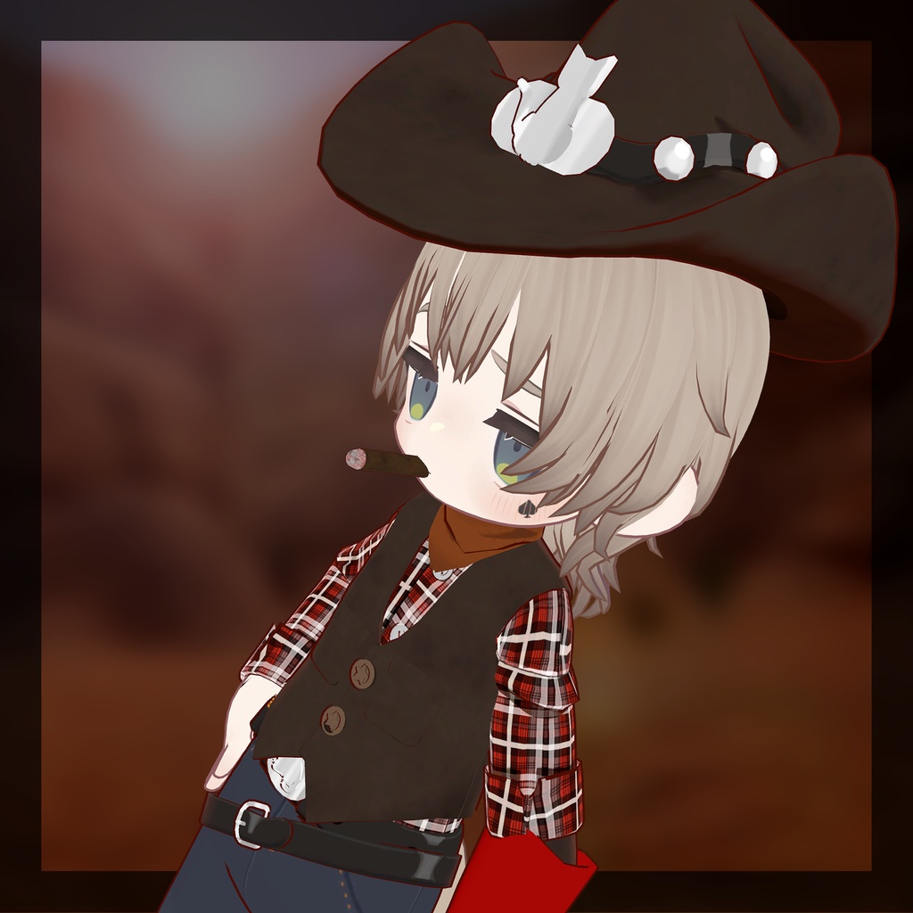 【キプフェル、まめひなた対応衣装】【葉巻ギミックつき】【MA対応】カウボーイ衣装