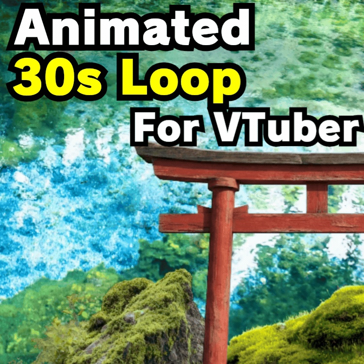 【動く配信背景】夏の清流と鳥居・竹林 30秒ループ / Animated VTuber Background - Japanese Summer Shrine