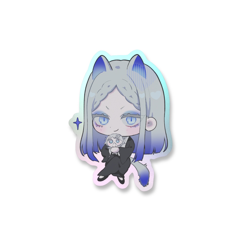 ねこシスター オーロラスマホステッカー ゼルパイと一緒