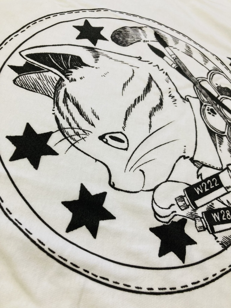 画材ねこロゴTシャツ(カイ君)改