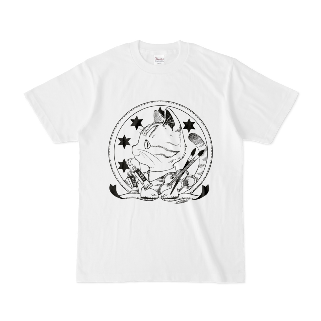 画材ねこロゴTシャツ(カイ君)改