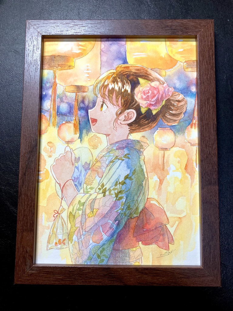 原画:「夏祭り(透明水彩使用)」