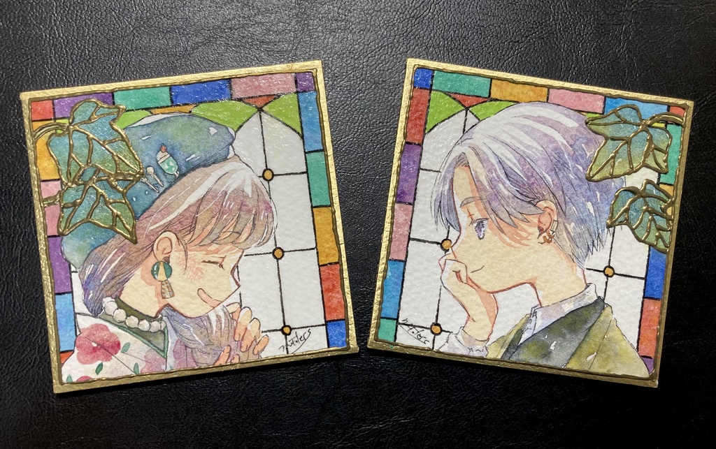 色紙原画:「あの子とデート」