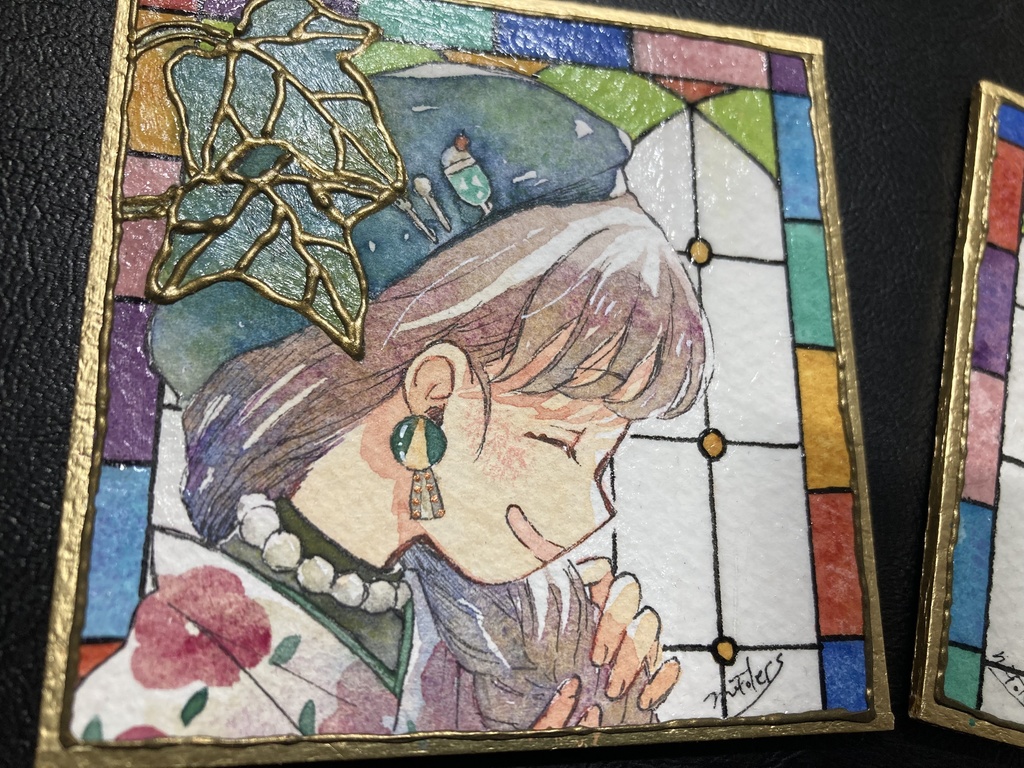 色紙原画:「あの子とデート」