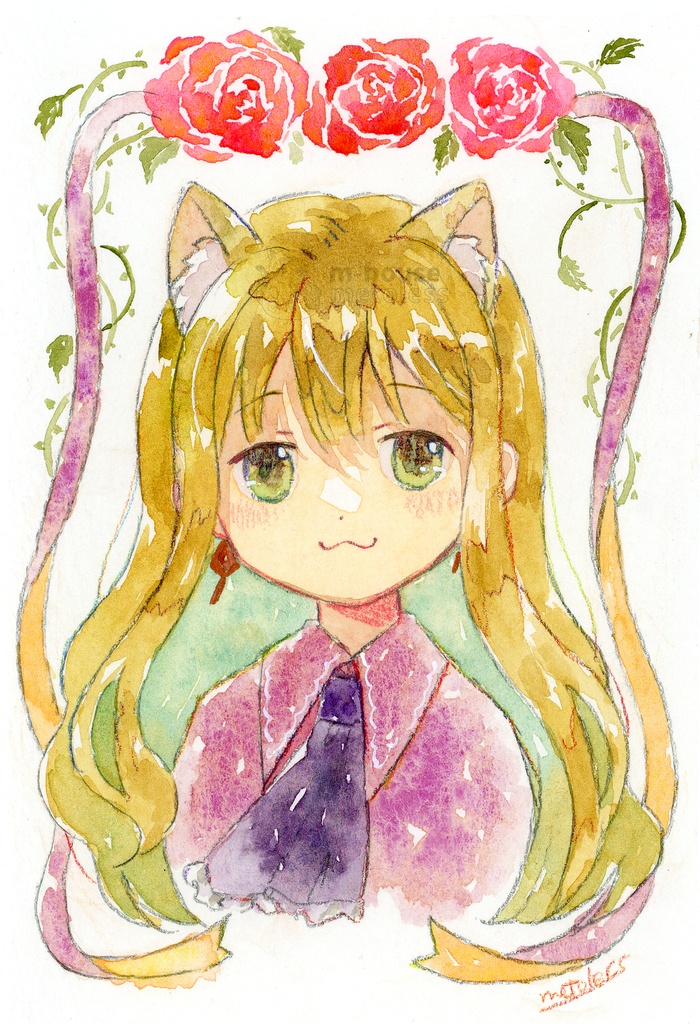 原画:「ヨキちゃんとバラ」