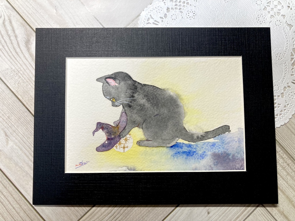 マット付き原画:猫