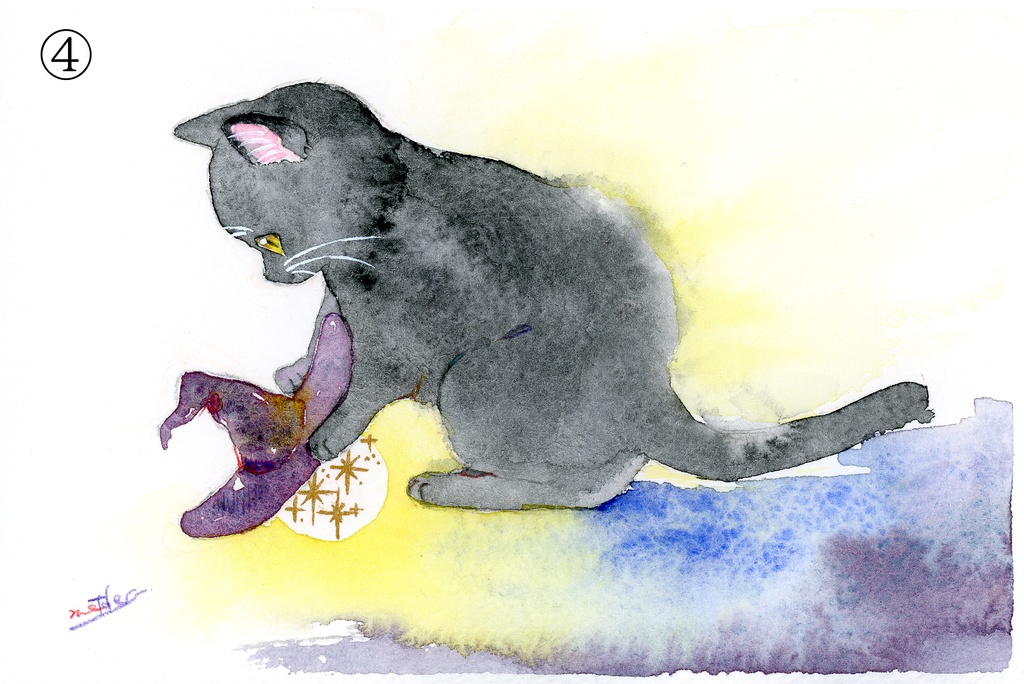 マット付き原画:猫