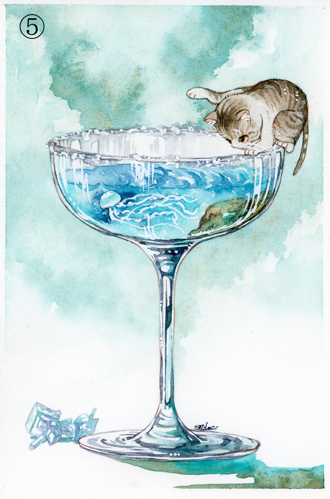 マット付き原画:猫