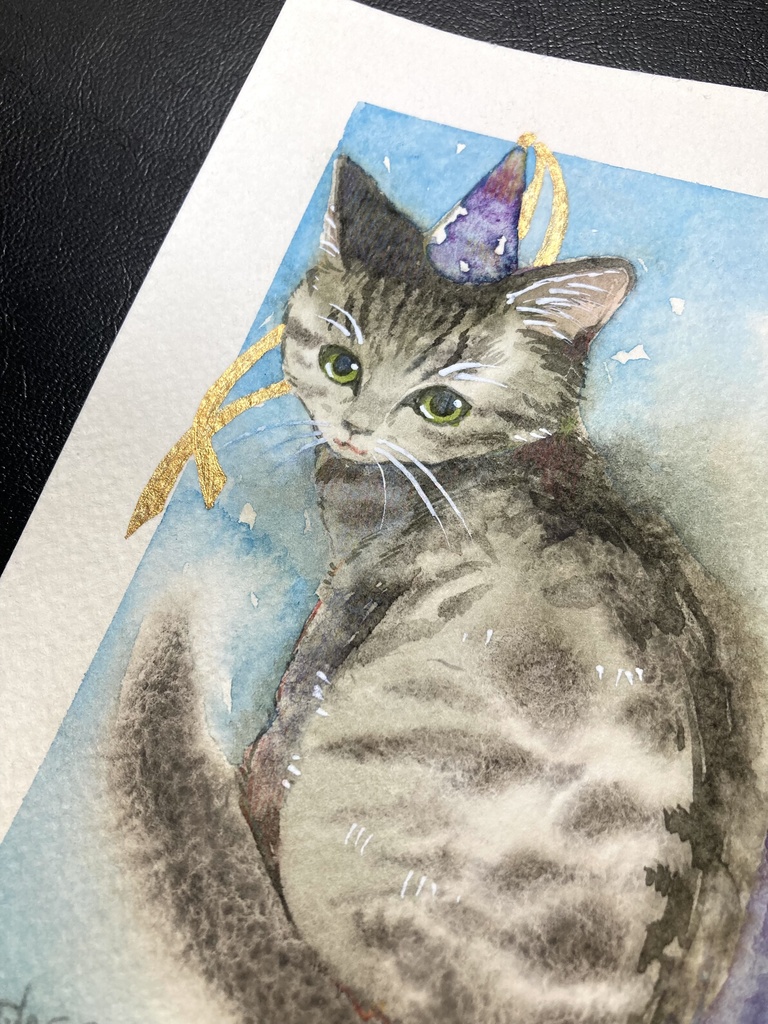 マット付き原画:猫