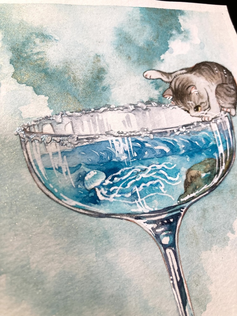 マット付き原画:猫