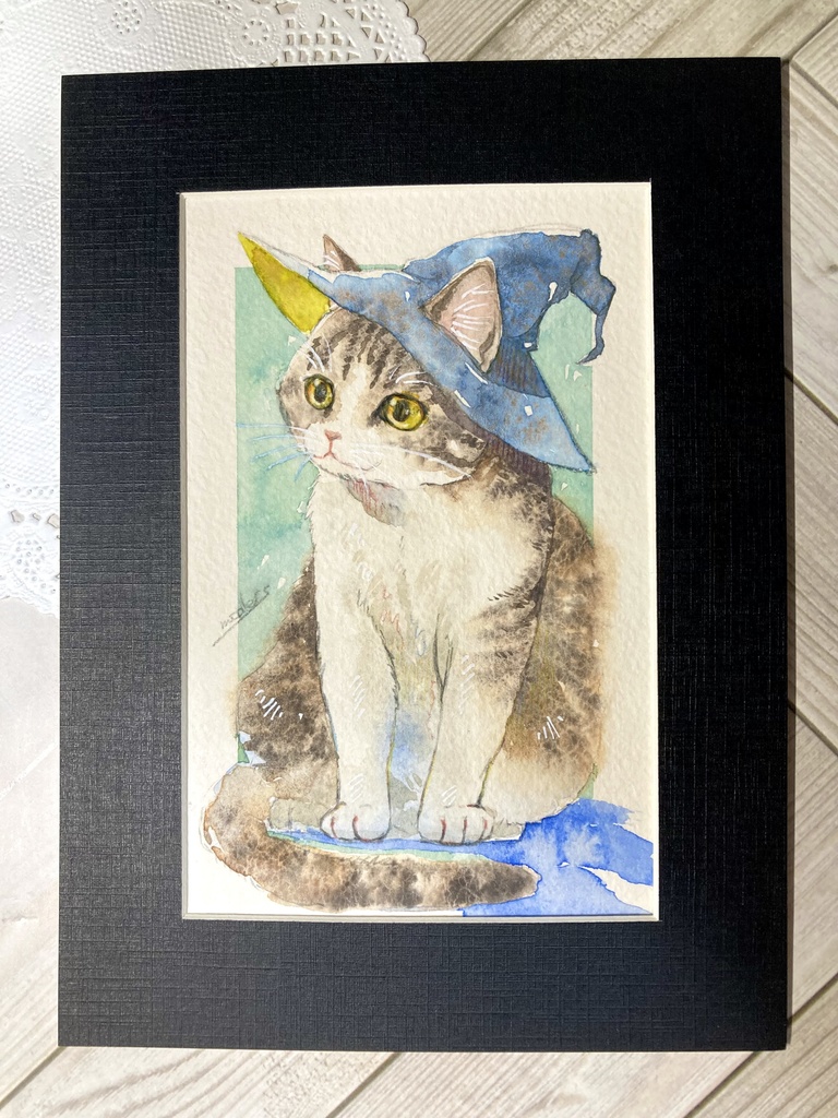 マット付き原画:猫