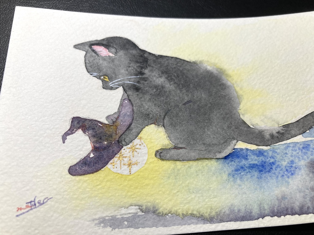 マット付き原画:猫