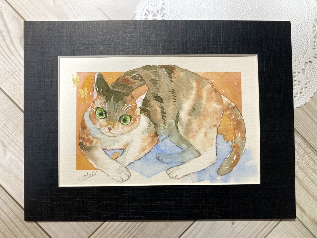 マット付き原画:猫