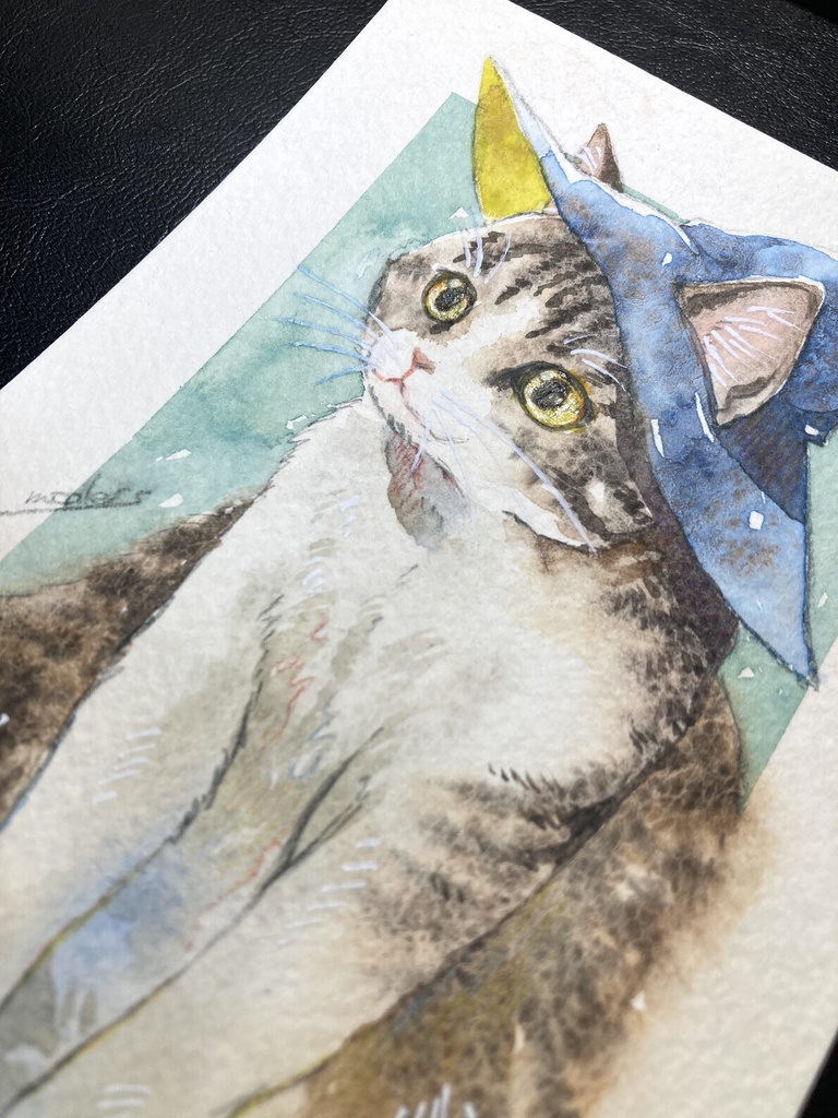 マット付き原画:猫