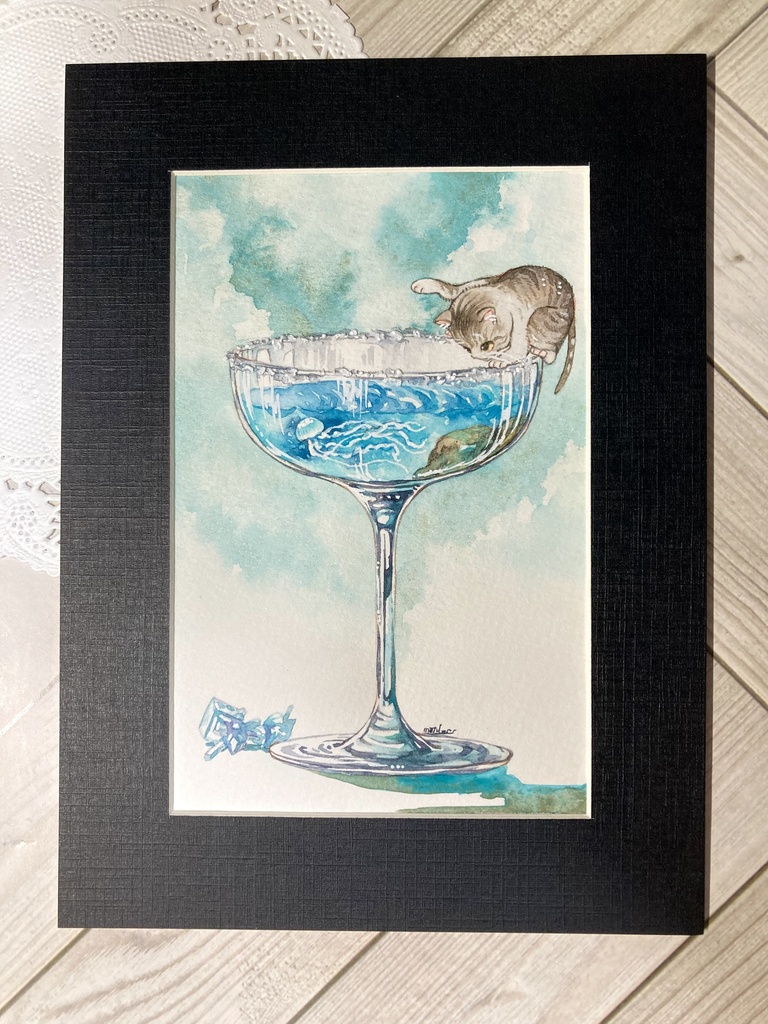 マット付き原画:猫