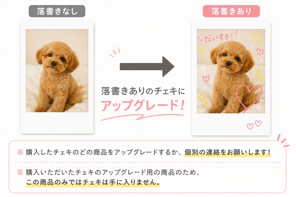 チェキを落書きありにアップグレード用