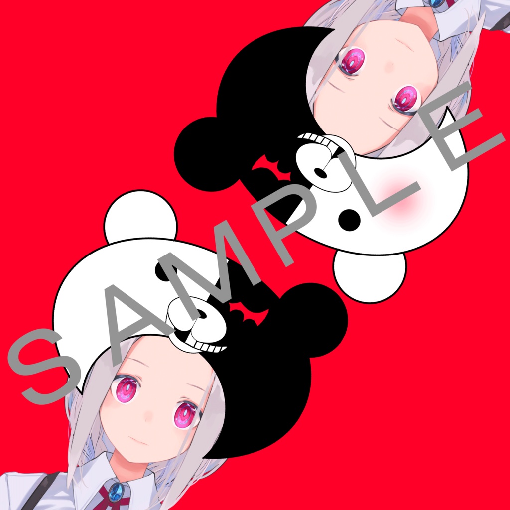 ダンガンロンパのモノクマ風被り物