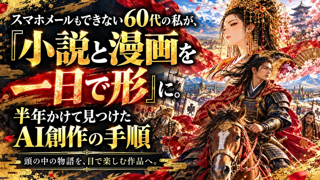 スマホメールもできない60代の私が、『小説と漫画』を一日で形に。半年かけて見つけたAI創作の手順