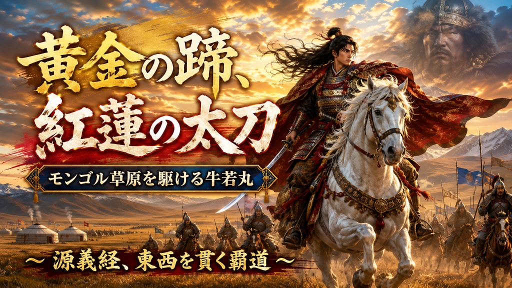 【小説】黄金の蹄、紅蓮の太刀、モンゴル草原を駆ける牛若丸　～ 源義経、東西を貫く覇道 ～