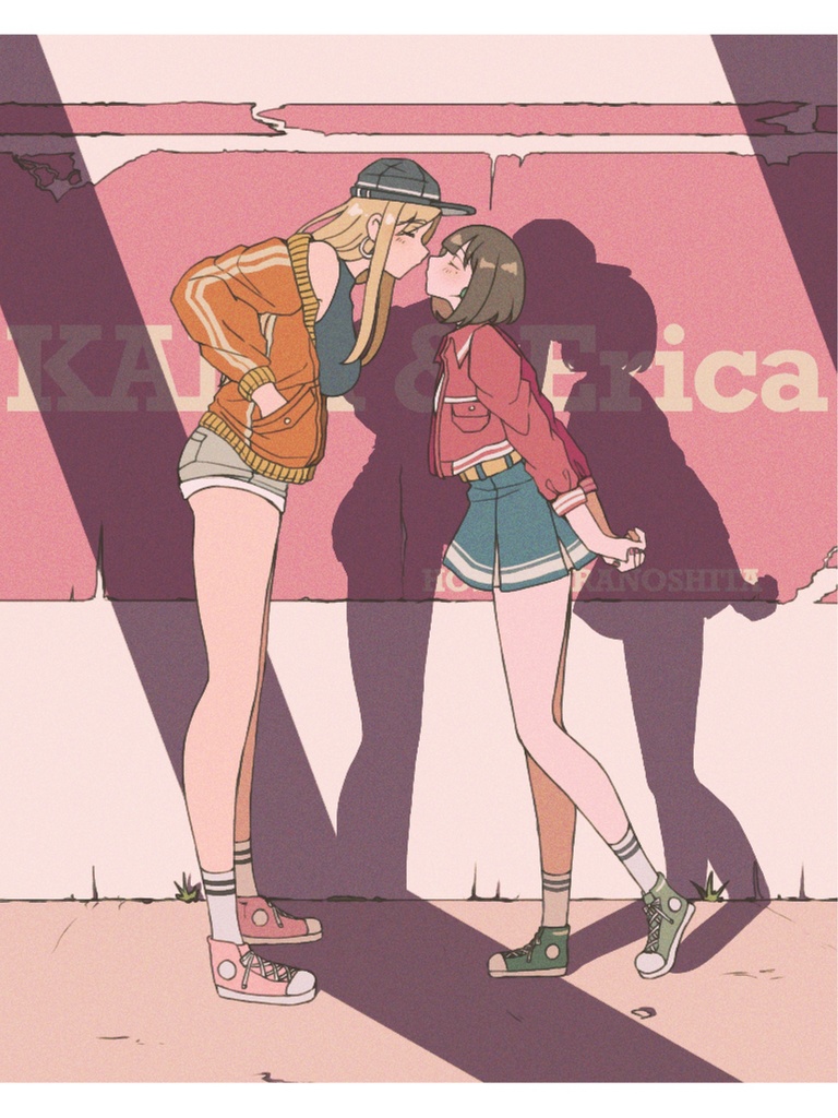 カナとエリカ エモTシャツ