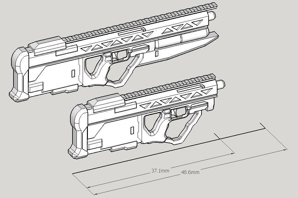 Halo 4 Inspired DMR for 1/12 action figure